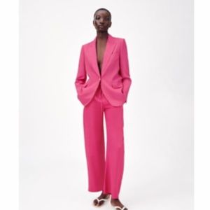 Zara bright pink suit/jacket and pants